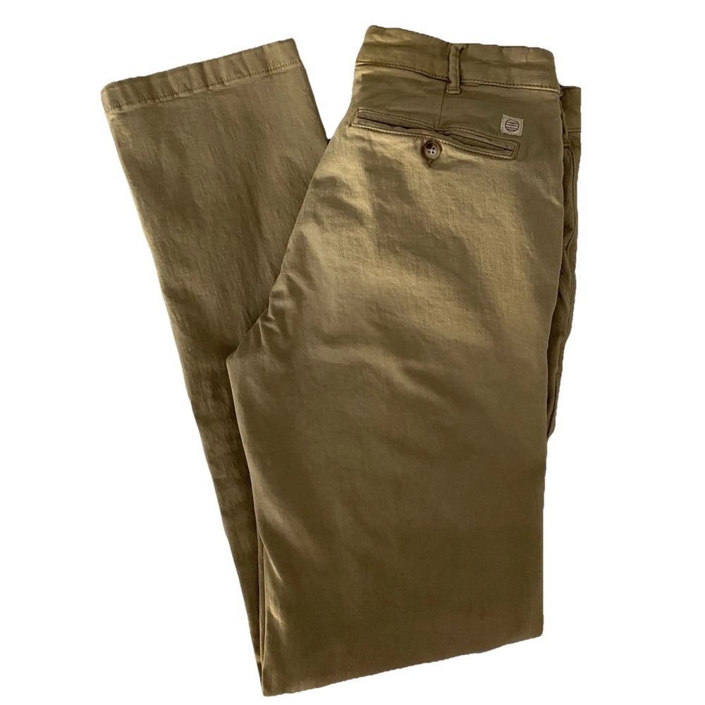Marine Layer Men's 32 X 32 Slim Straight Twill Chino Pants Khaki Rainbow Stitch